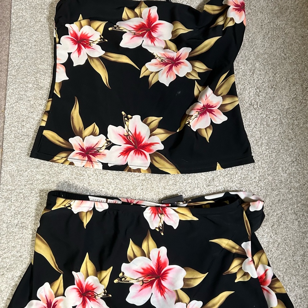 Pink and White Wrap Skirt Set for Resort Wear